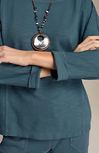 pure jill organically grown cotton seamed top