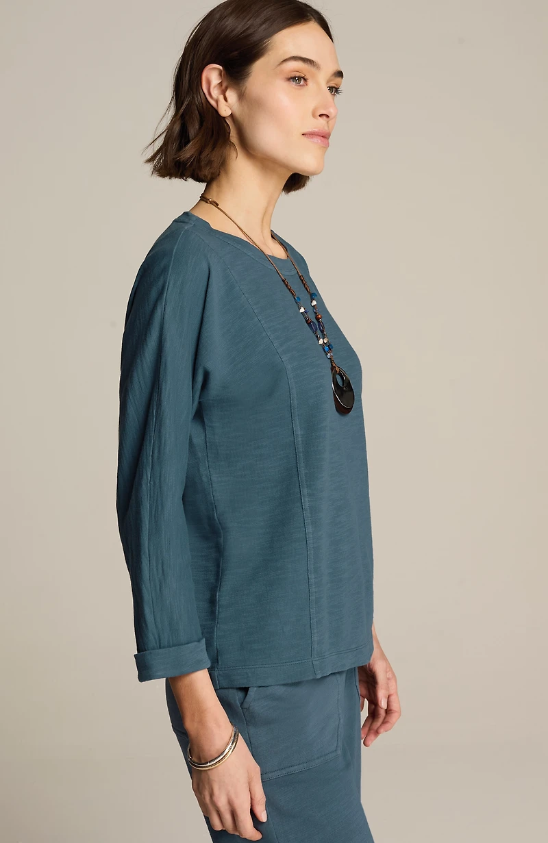 pure jill organically grown cotton seamed top