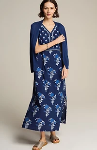pure jill mixed-print maxi dress