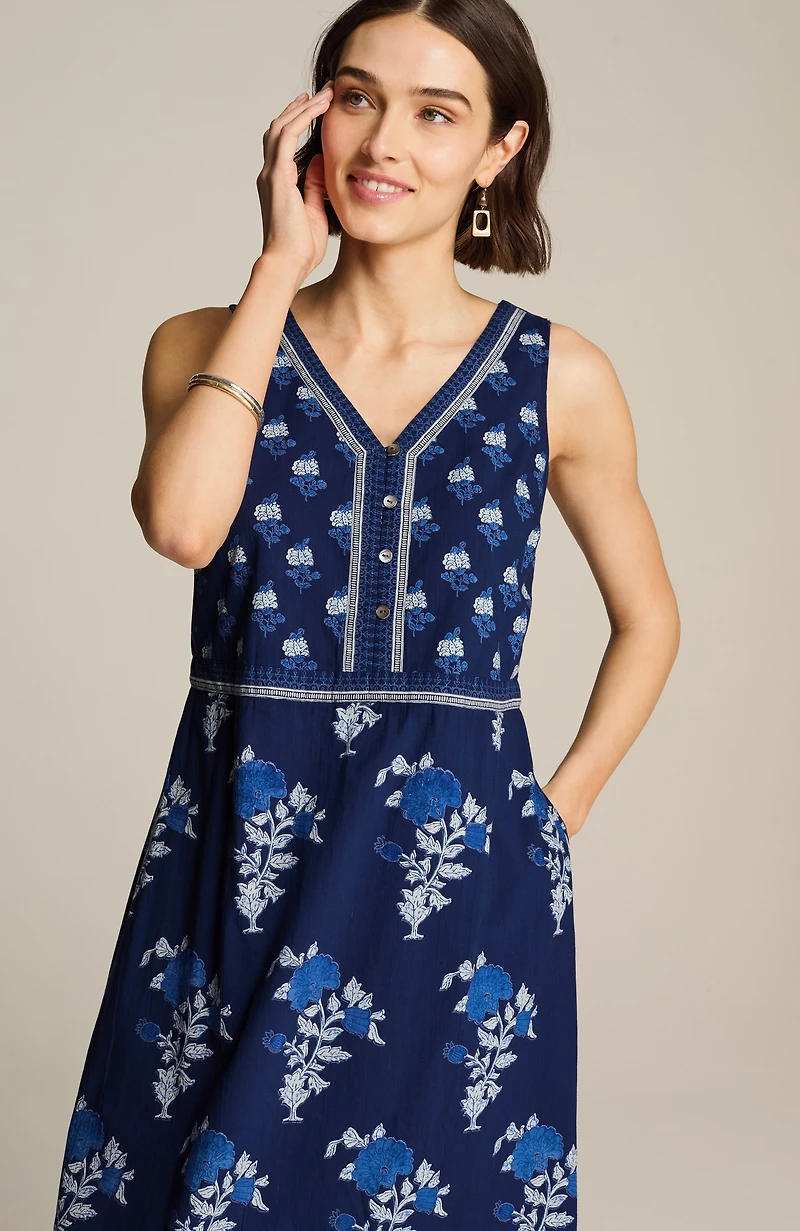 pure jill mixed-print maxi dress