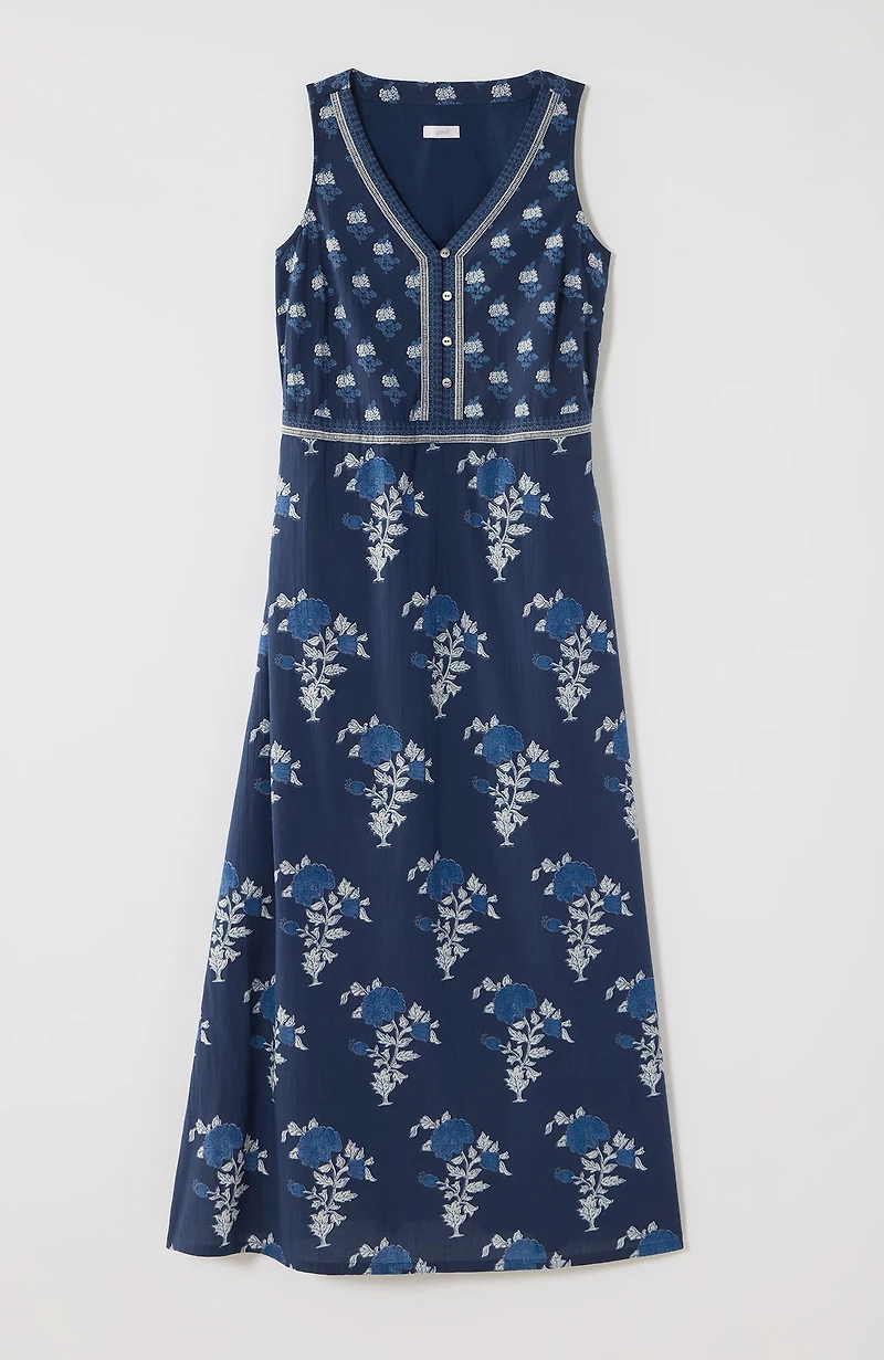 pure jill mixed-print maxi dress