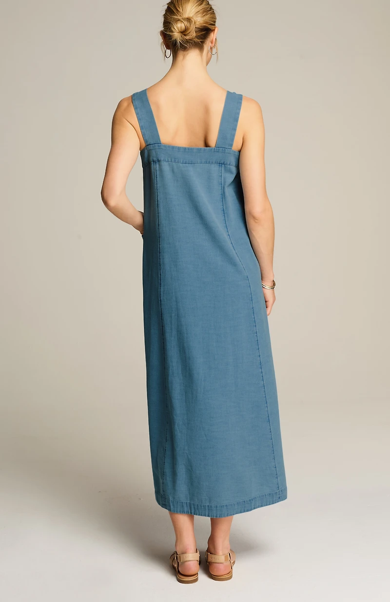 pure jill soft indigo maxi dress