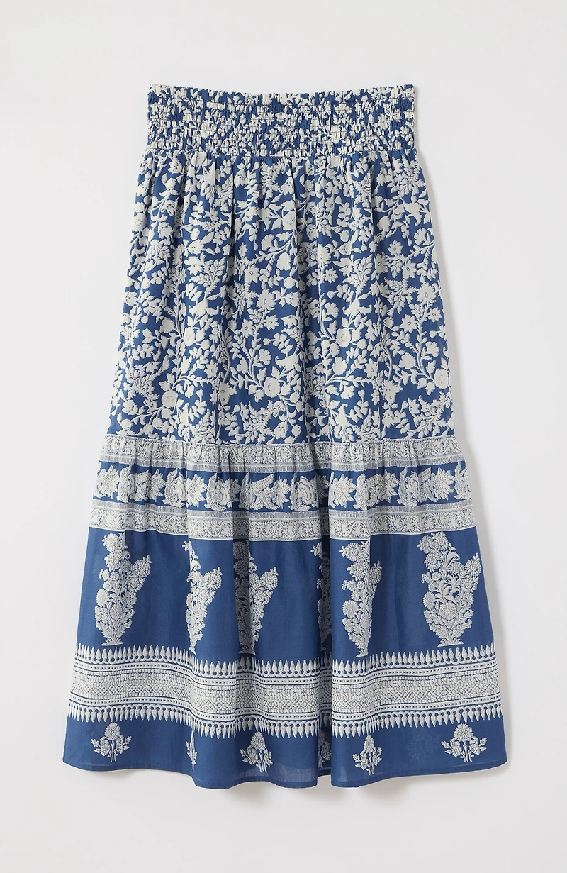 pure jill border-print maxi skirt