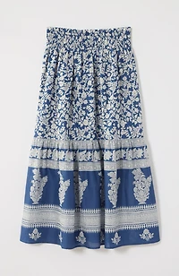 pure jill border-print maxi skirt