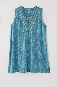 pure jill embroidered v-neck tunic