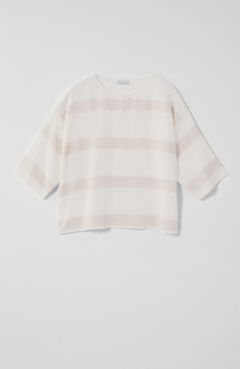 pure jill sequin-striped top