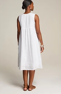 pure jill linen pintucked dress