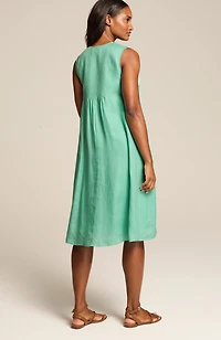 pure jill linen pintucked dress