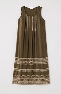 pure jill embroidered midi dress