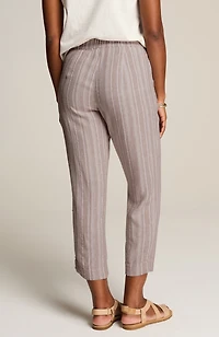 pure jill textured-stripes cropped pants