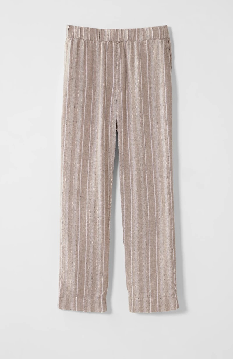 pure jill textured-stripes cropped pants