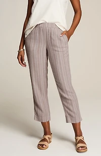 pure jill textured-stripes cropped pants