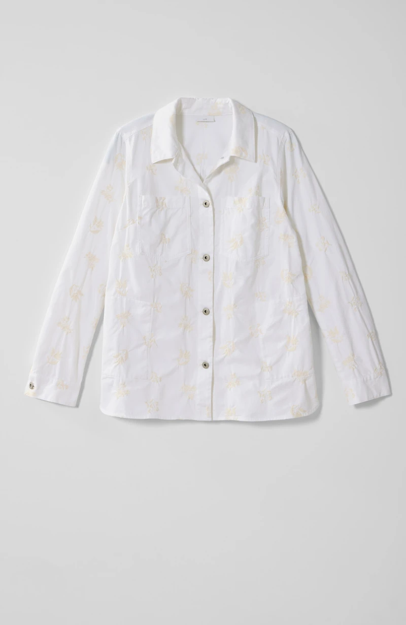 embroidered patch-pocket jacket