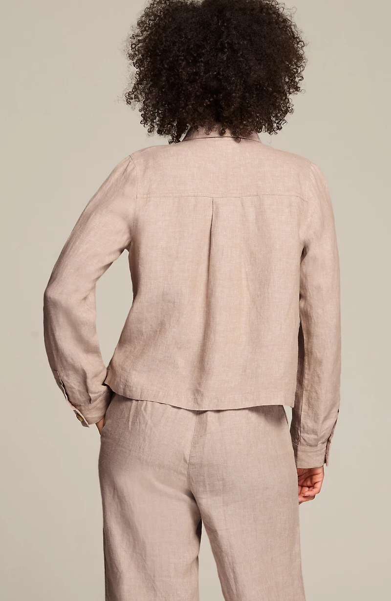 linen button-front jacket