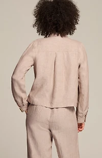 linen button-front jacket