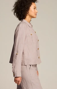 linen button-front jacket