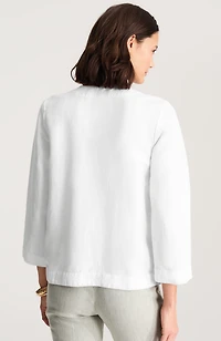 whipstitched open-front jacket