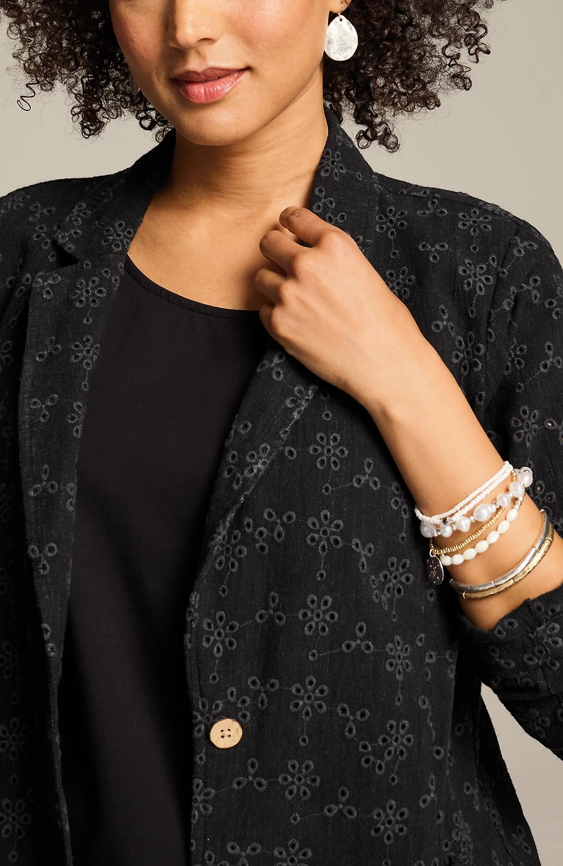 easy eyelet blazer