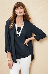 wearever easy-care drape-front jacket