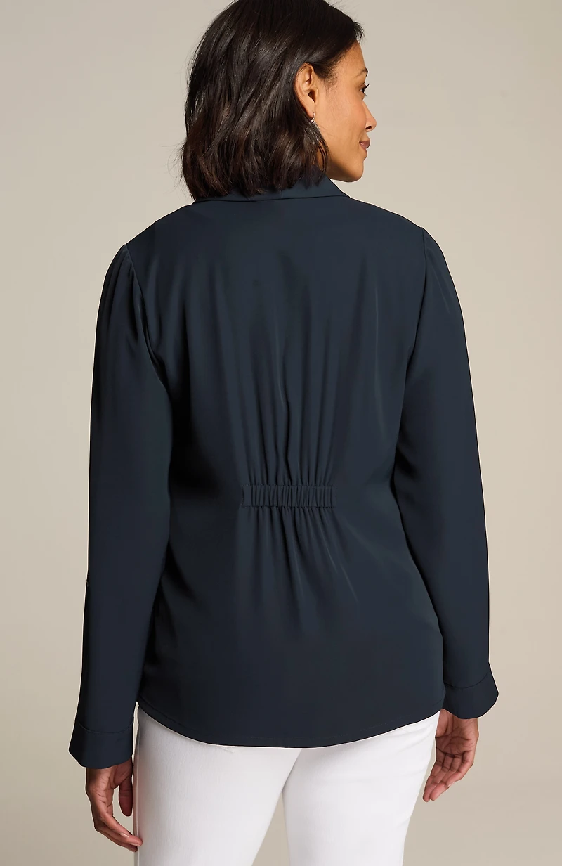 wearever easy-care drape-front jacket