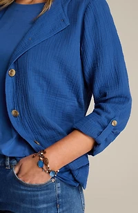 cotton-gauze hooded jacket