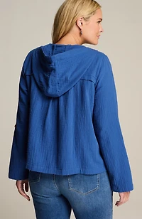 cotton-gauze hooded jacket