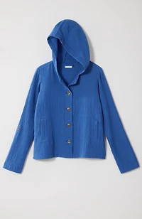 cotton-gauze hooded jacket