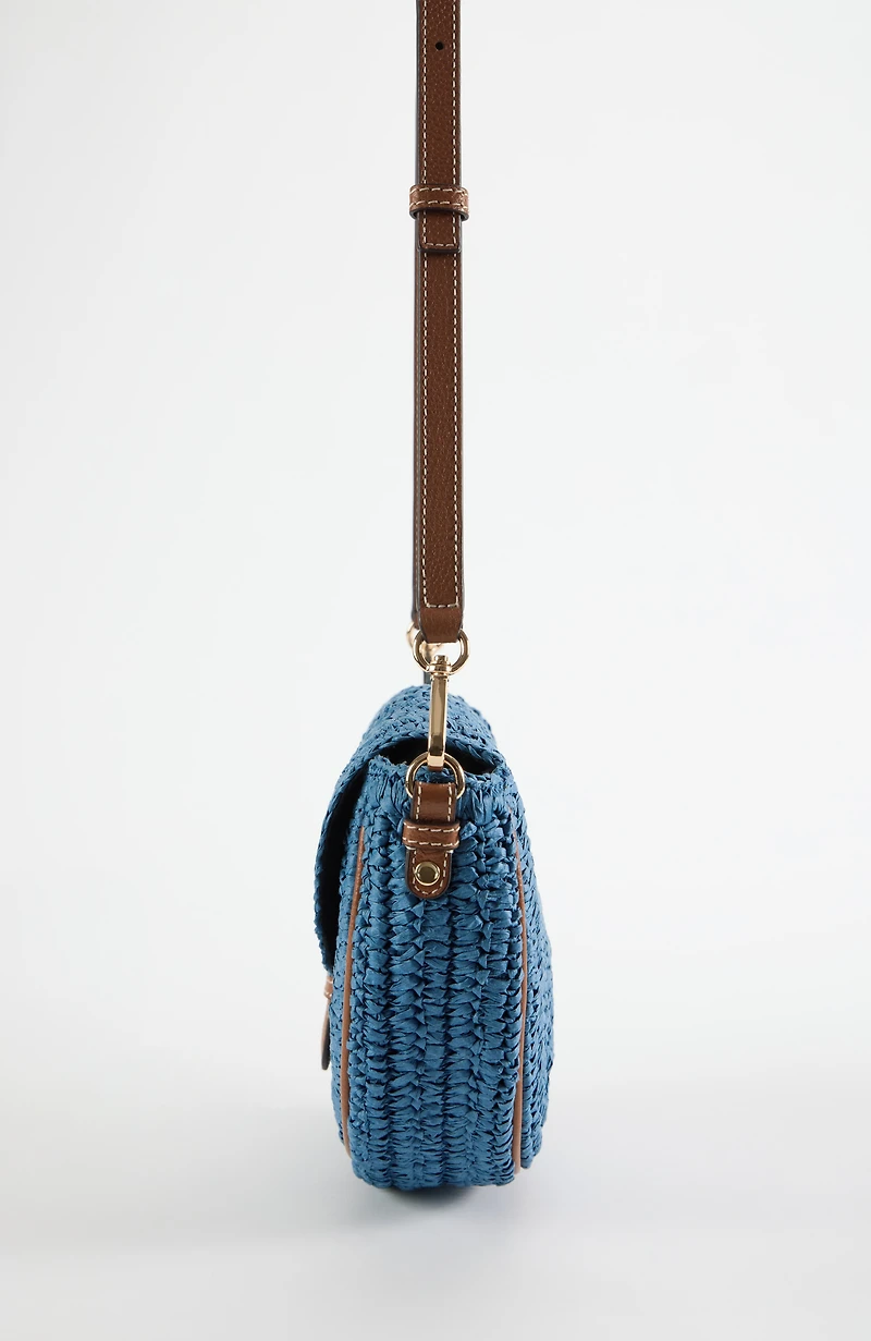 straw half-moon crossbody