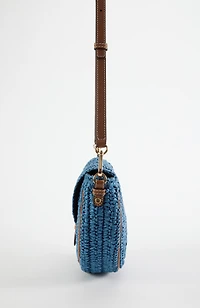 straw half-moon crossbody