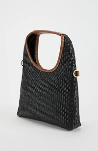 straw & leather convertible crossbody