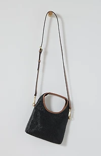 straw & leather convertible crossbody