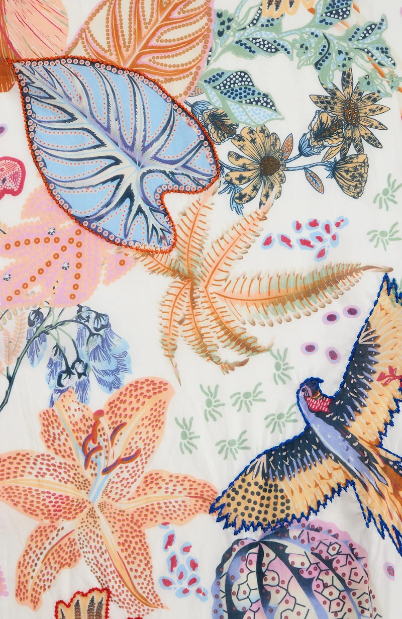 tropics embroidered diamond scarf