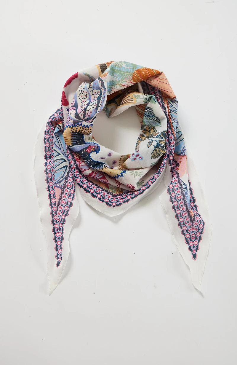 tropics embroidered diamond scarf