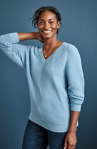 v-neck dolman-sleeve sweater