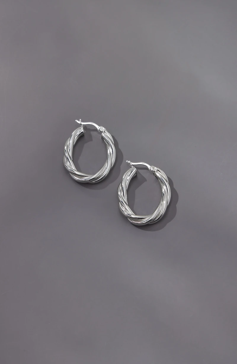 sterling silver twist hoops