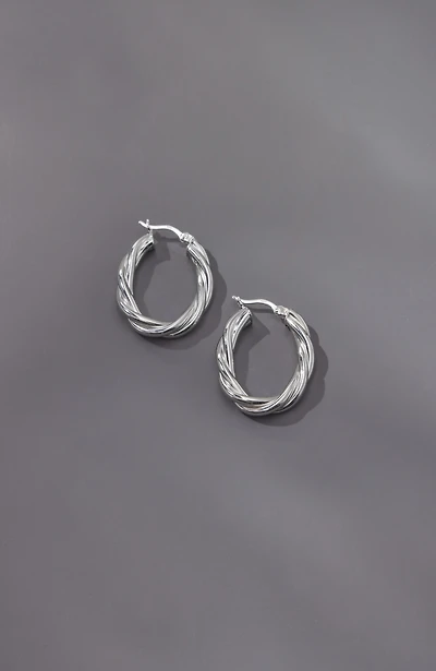 sterling silver twist hoops