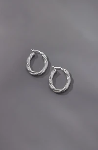 sterling silver twist hoops