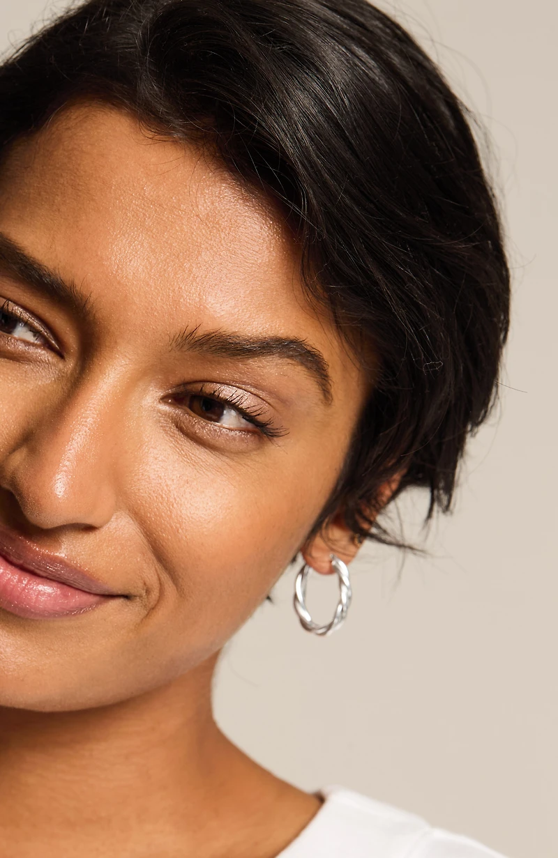 sterling silver twist hoops