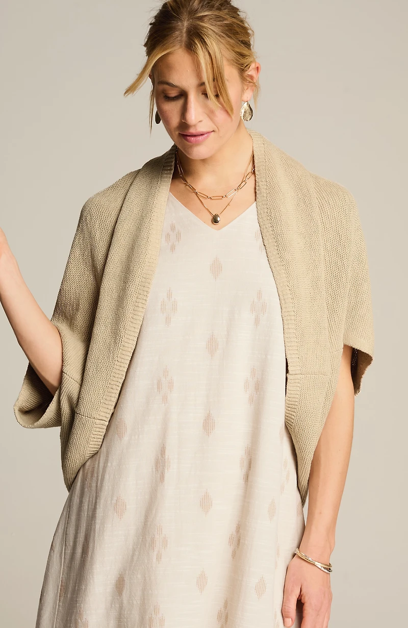 soft open-knit shrug