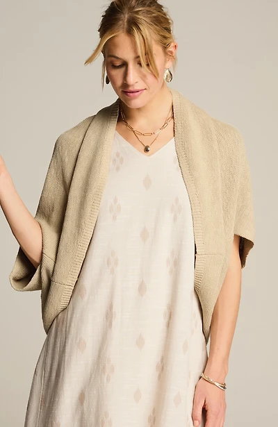 soft open-knit shrug