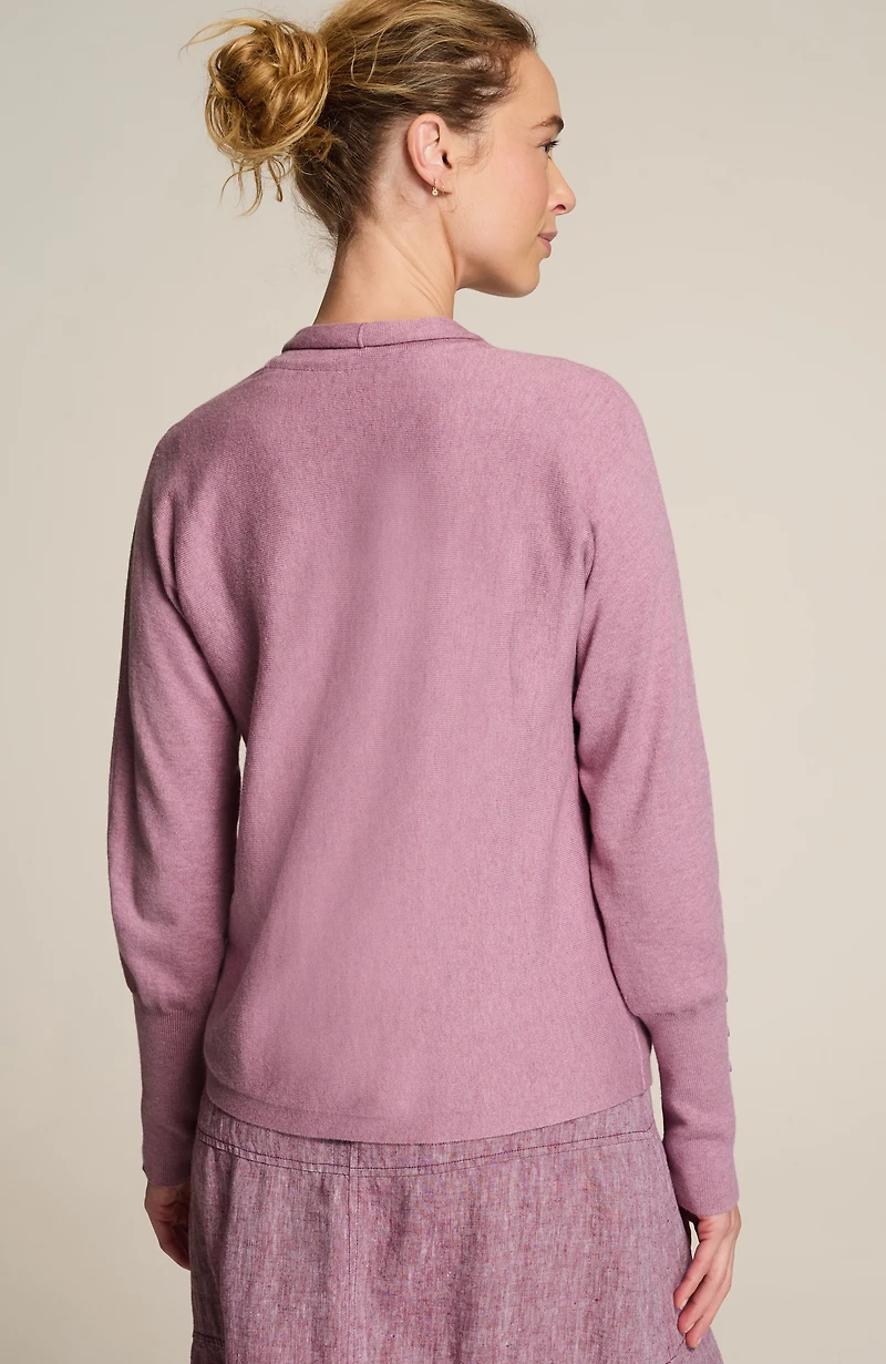 pure jill buttoned-cuff cardi