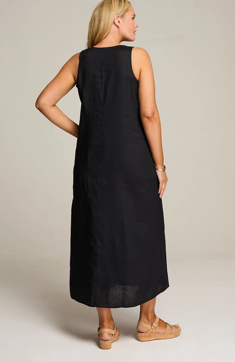 sleeveless v-neck maxi dress