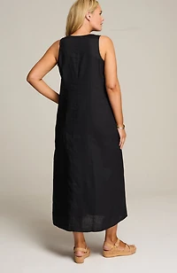 sleeveless v-neck maxi dress