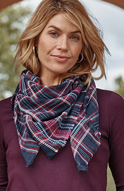 lightweight plaid scarf