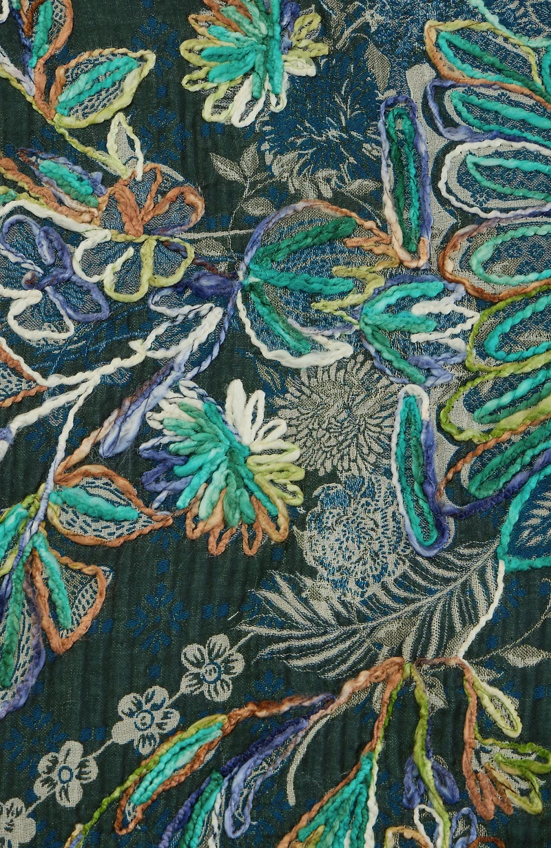 embroidered jacquard triangle scarf