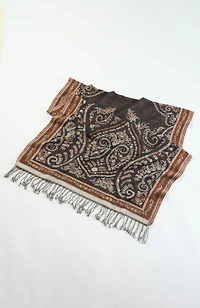 paisley-border jacquard scarf