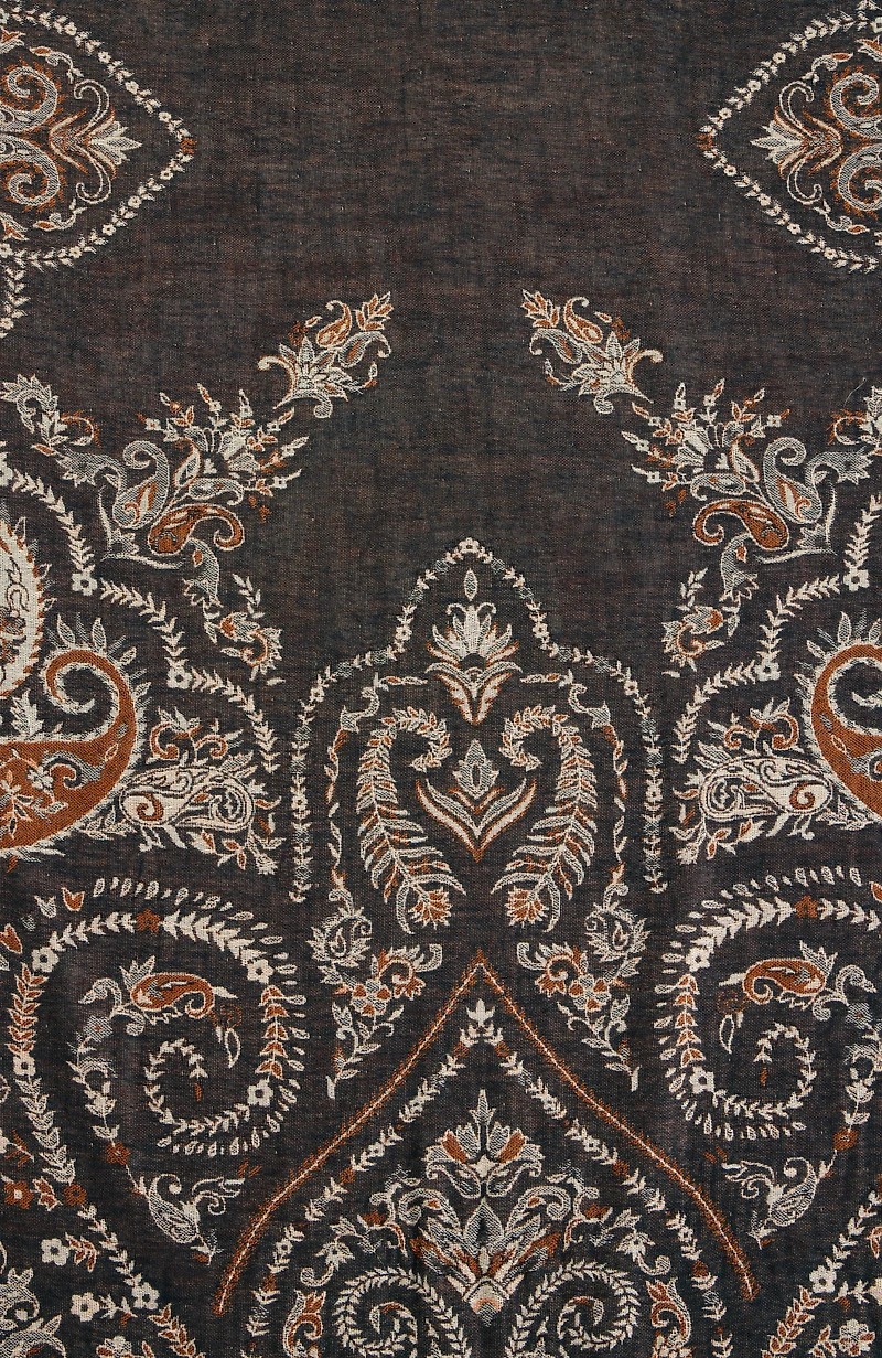 paisley-border jacquard scarf