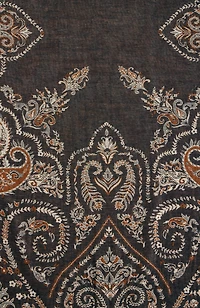 paisley-border jacquard scarf