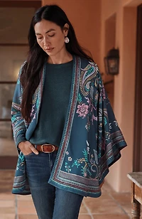 convertible curved-hem ruana