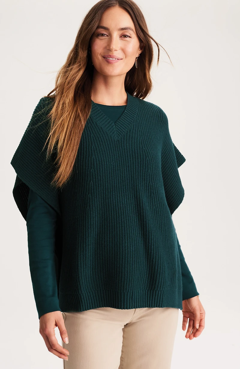 versatile tweed poncho